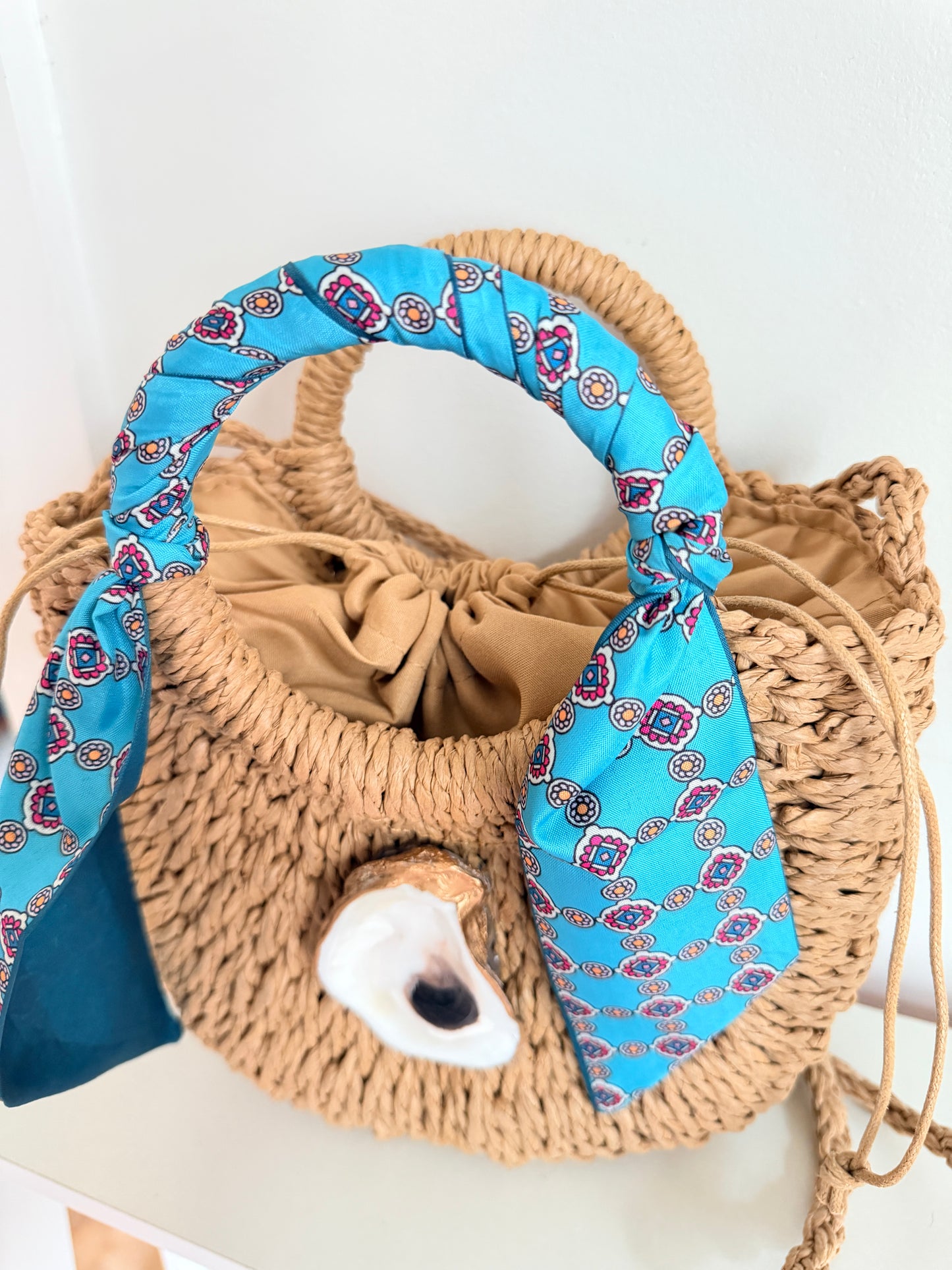 Oyster Wrap Handbag | Teal Water