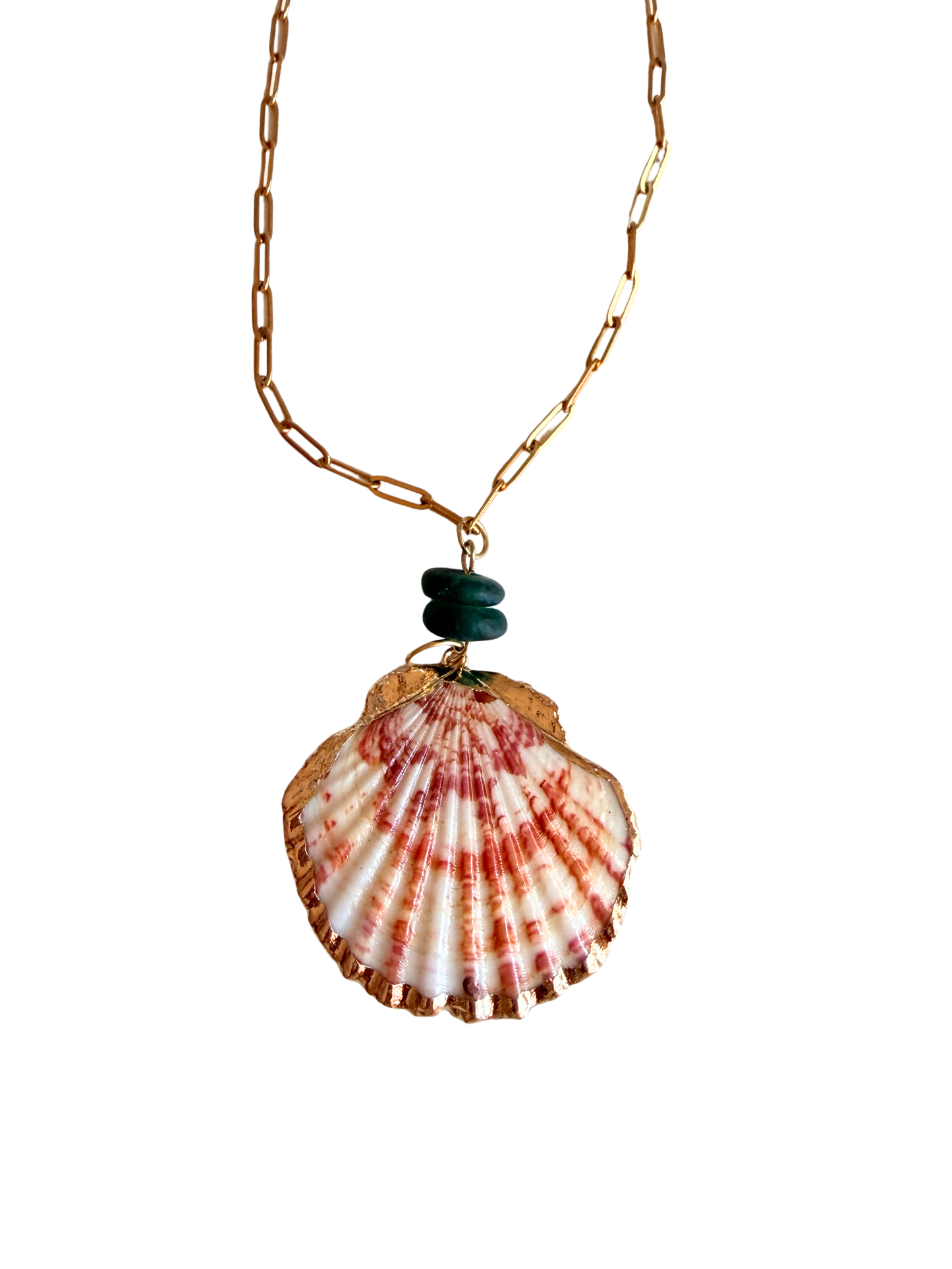 Scallop + Sea Glass Necklace