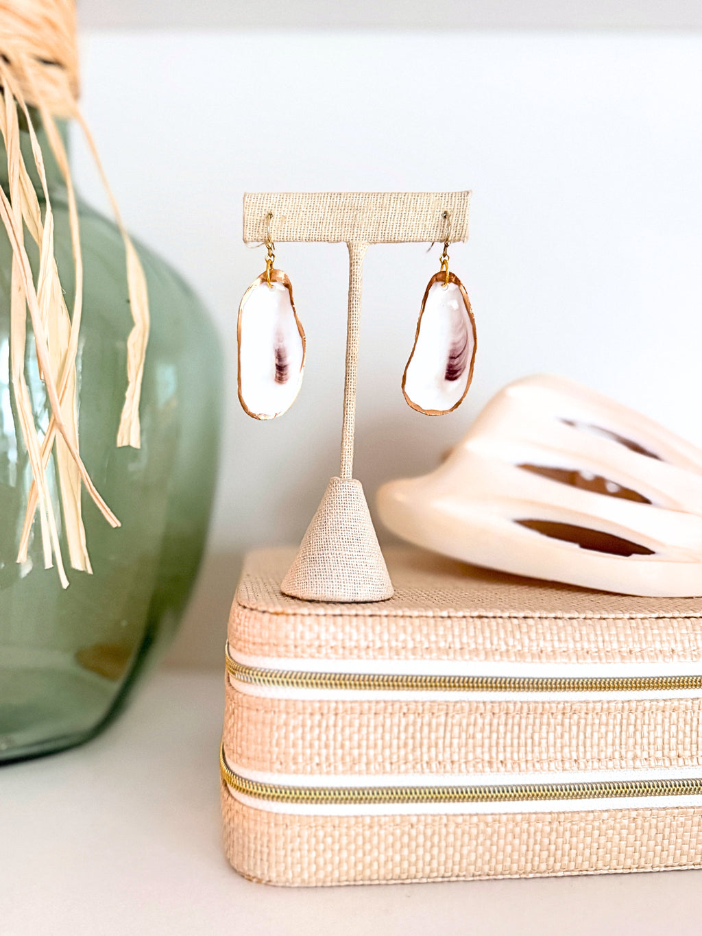 Oyster Shell Dangle Earrings