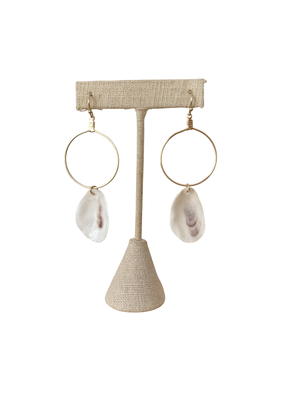 Oyster Shell Hoop Earrings
