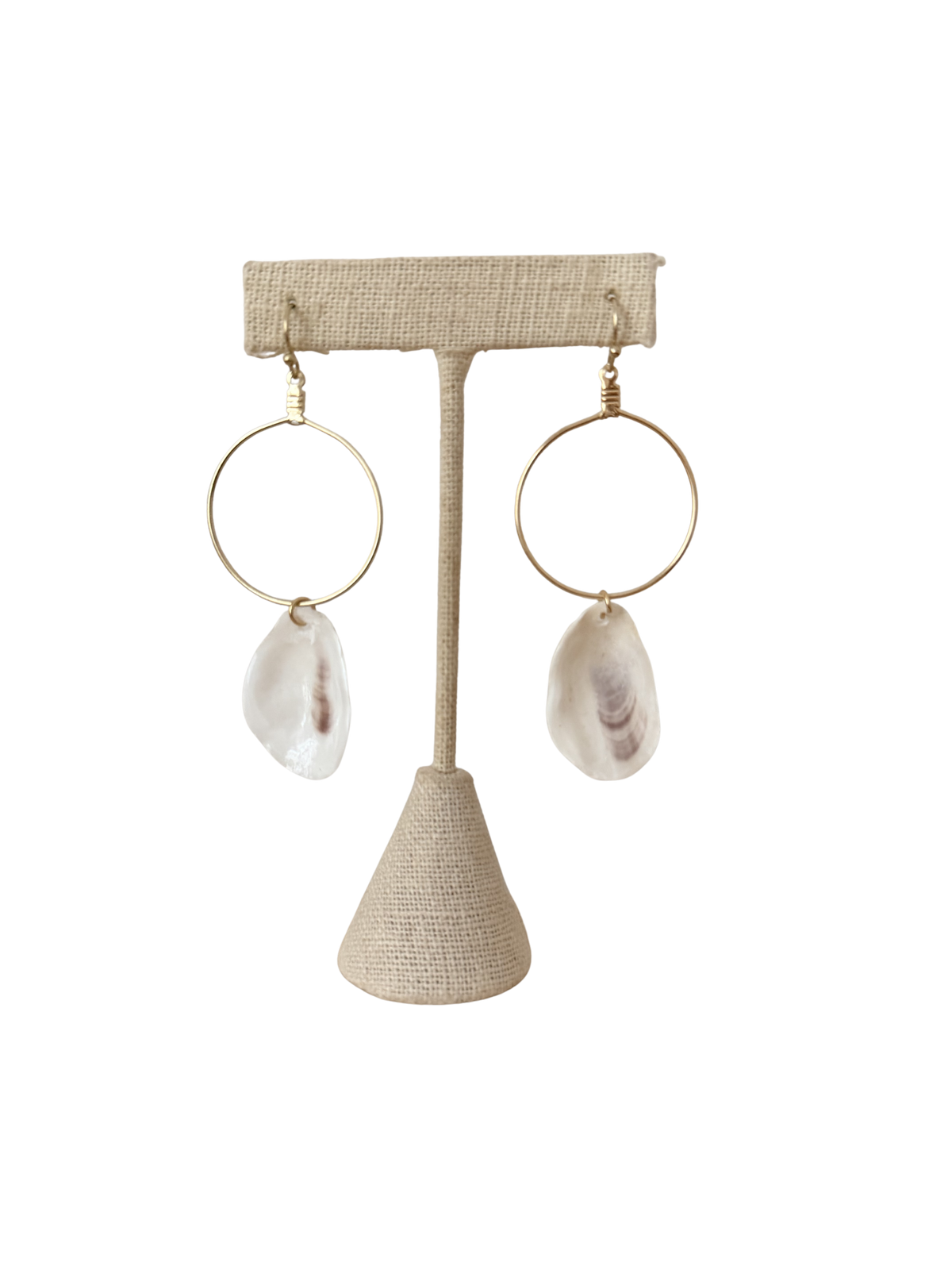 Oyster Shell Hoop Earrings