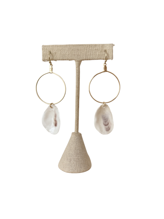 Oyster Shell Hoops