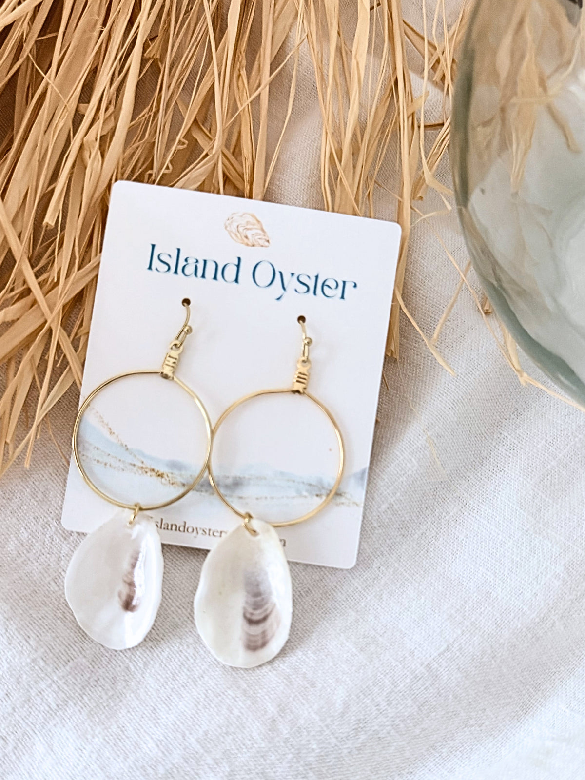 Oyster Shell Hoop Earrings