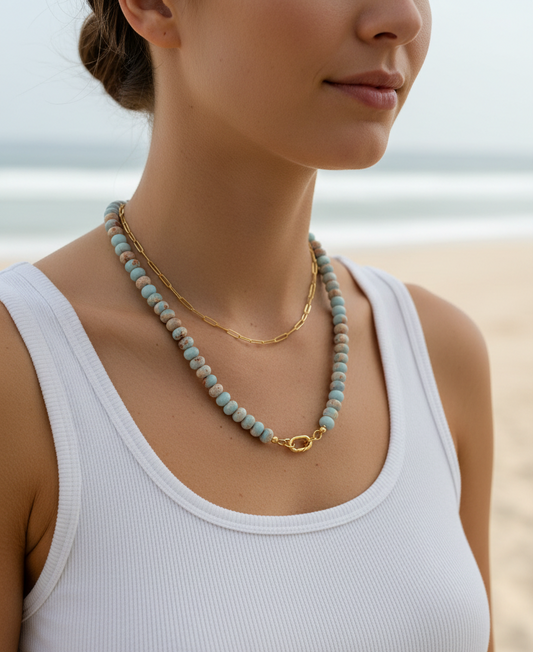 Blue Jasper Gemstone Necklace