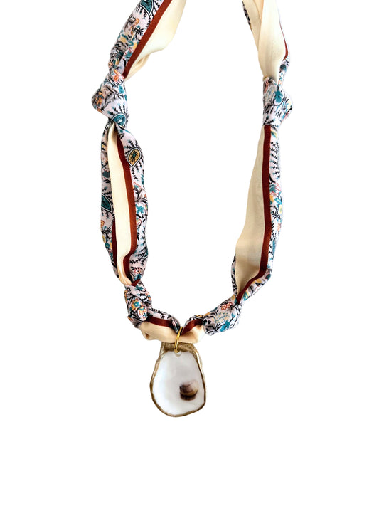 Knotted Scarf + Oyster Necklace | Fall Styles