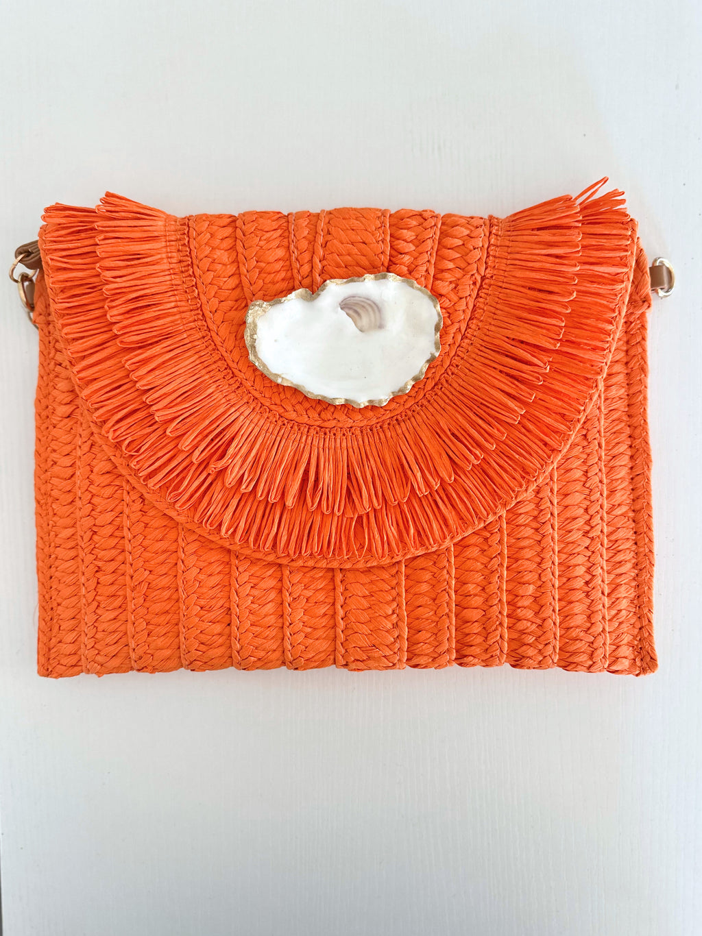 Island Oyster Straw Clutch + Crossbody