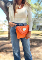 Island Oyster Straw Clutch + Crossbody