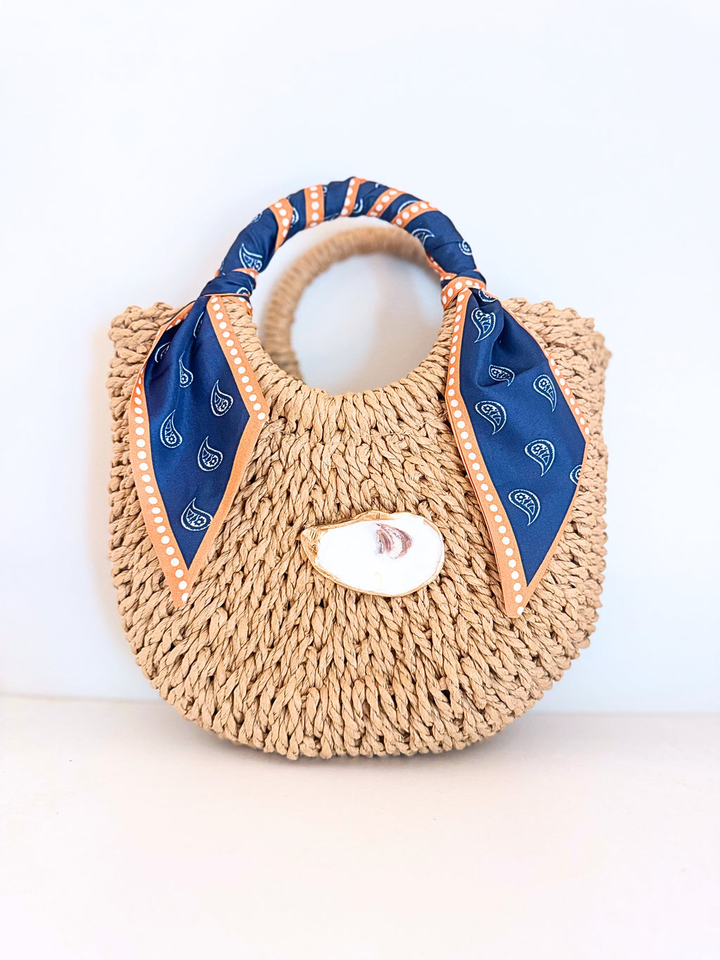 Navy Gold | Mini Oyster Wrap Handbag