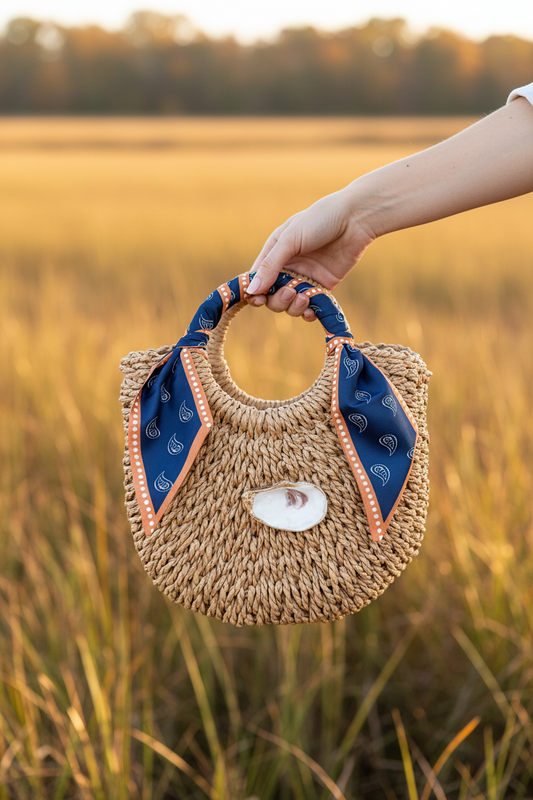 Navy Gold | Mini Oyster Wrap Handbag