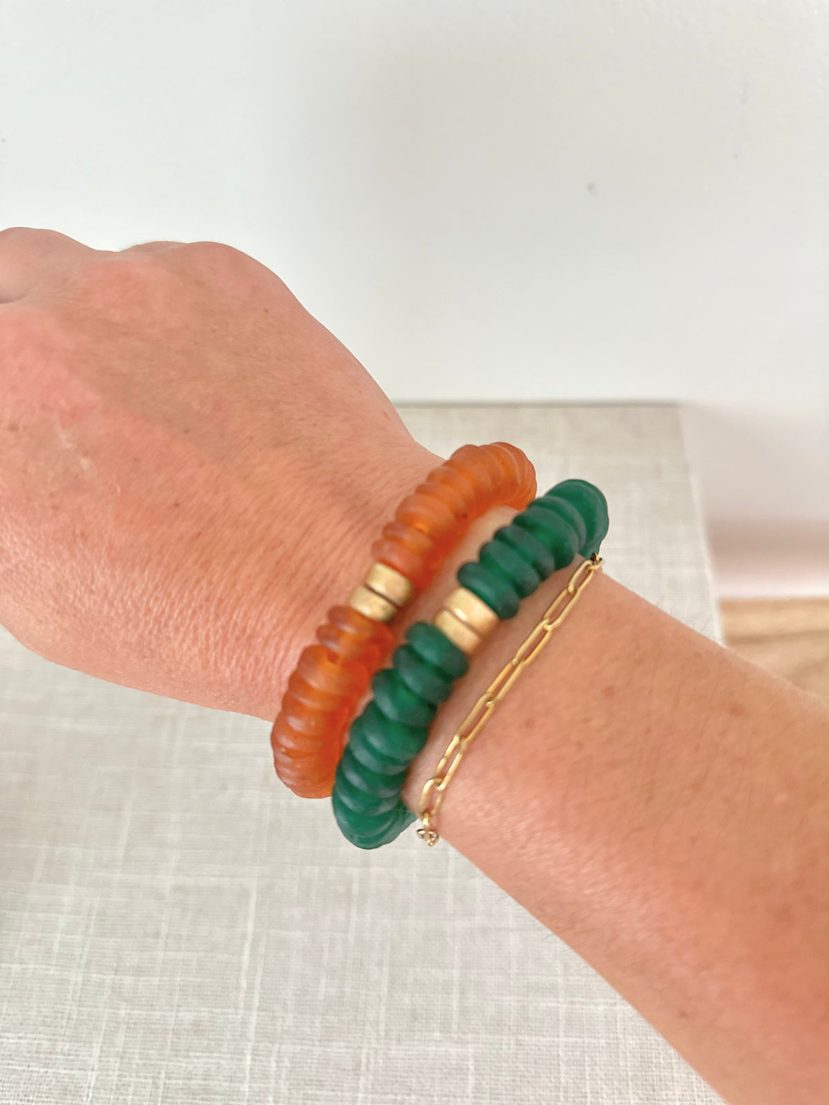 Salt + Sol Sea Glass Disc Bracelet
