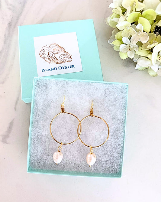 Pearl Hoop Earrings