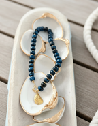 The Dockside Oyster Necklace | Navy