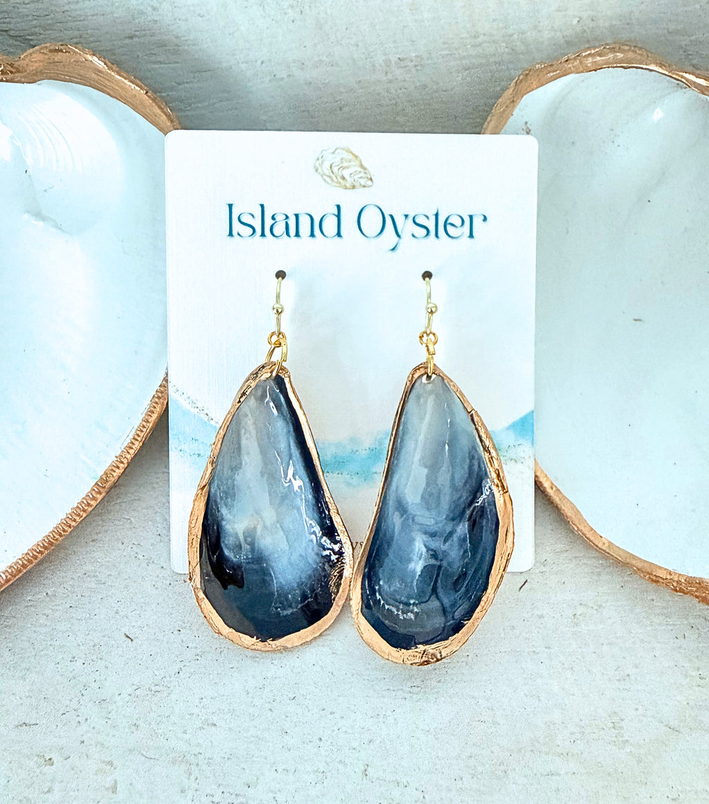 Gold Muscle Shell Earrings