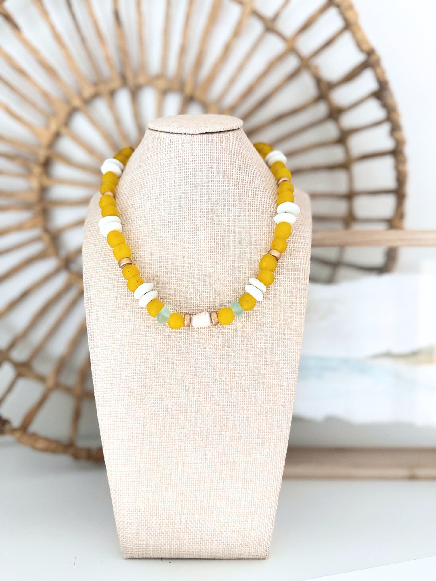 Sunwashed Yellow Sea Glass Necklace