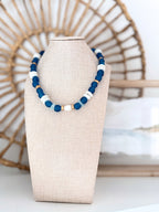 Deep Water Blue Sea Glass Necklace