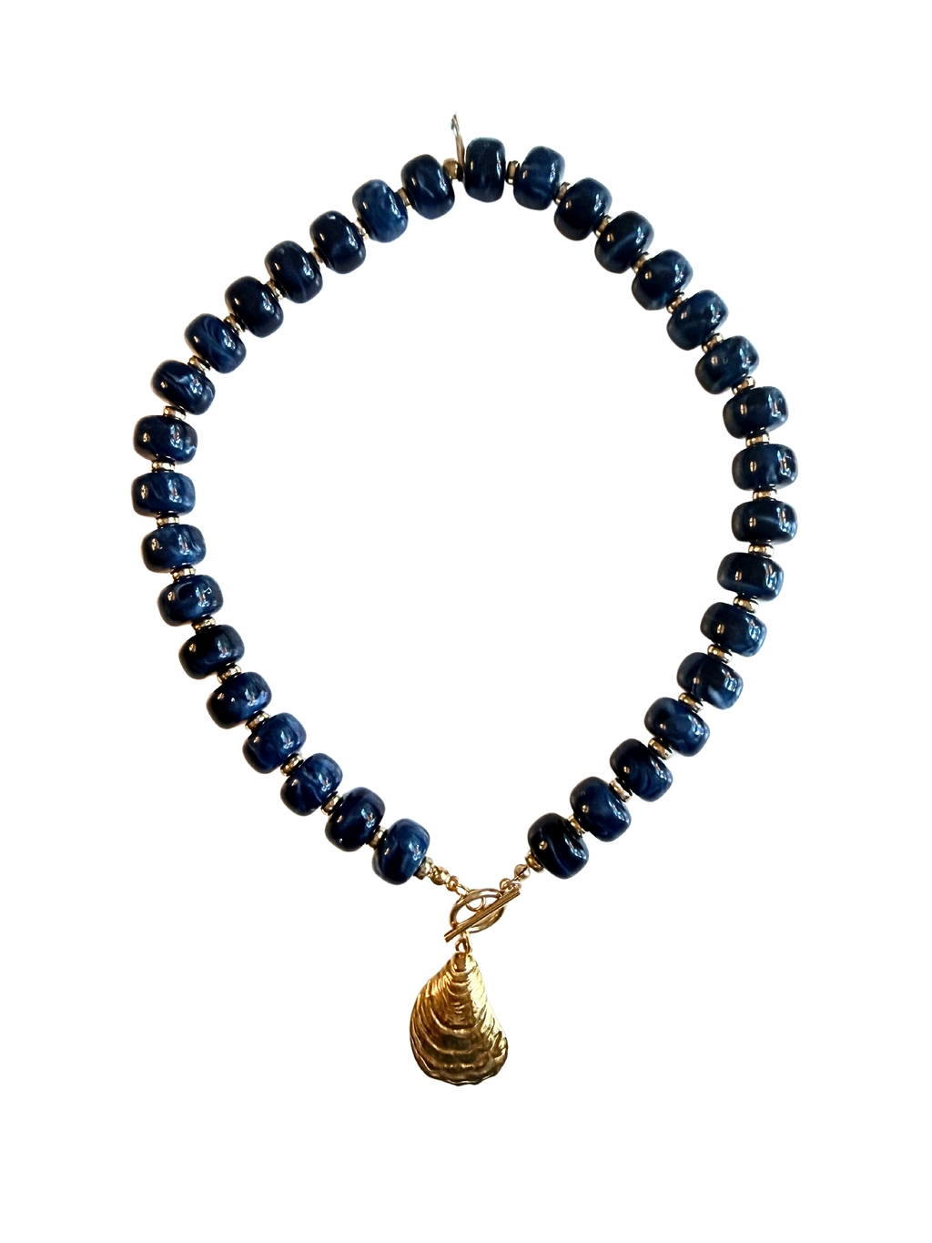 The Dockside Oyster Necklace | Navy