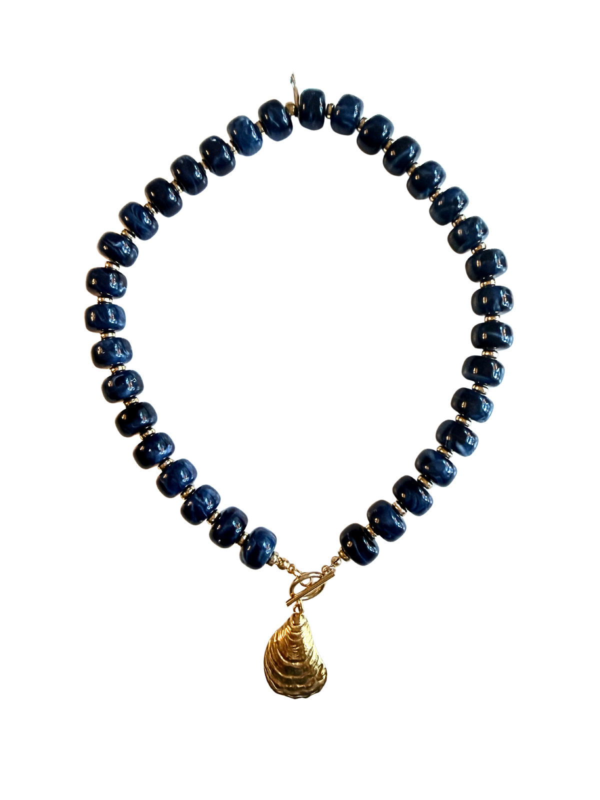 The Dockside Oyster Necklace | Navy