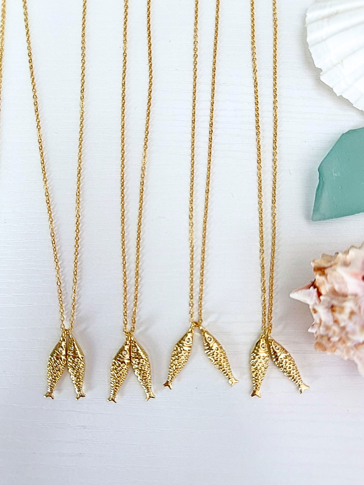 Here Fishy Gold Charm Necklace
