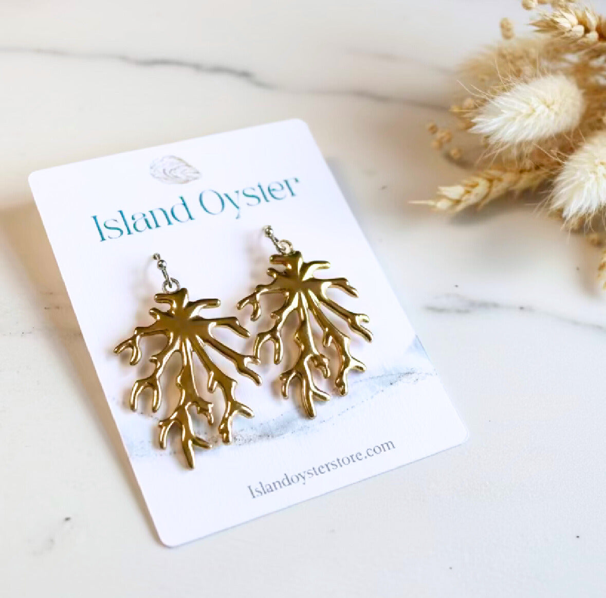 Gold Coral Earrings