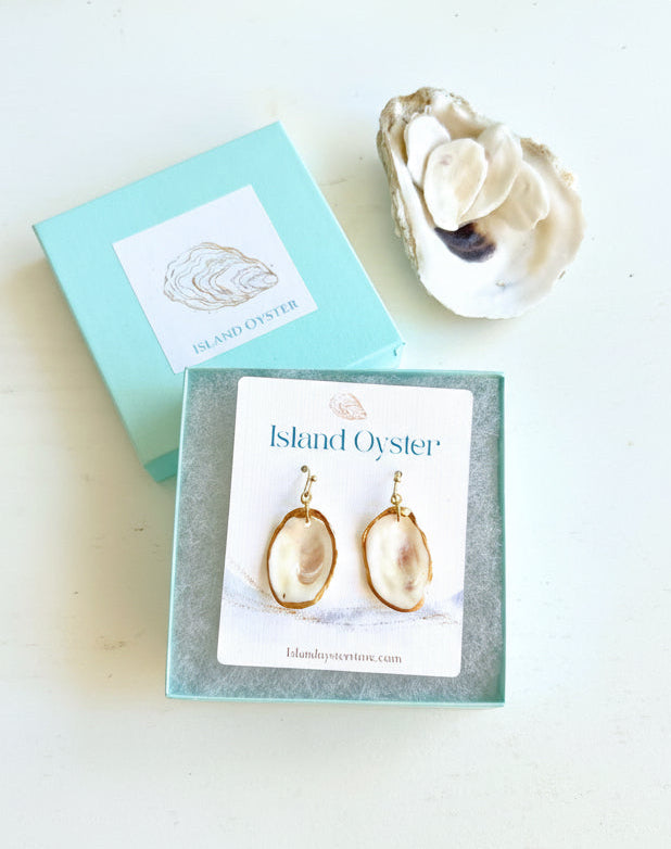 Oyster Shell Dangle Earrings