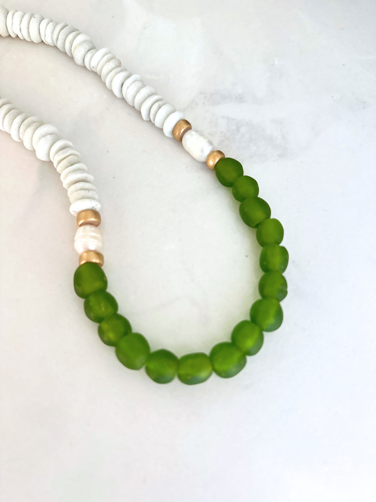 Lime Tide Sea Glass Necklace