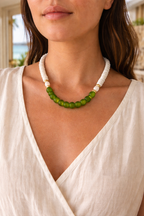 Lime Tide Sea Glass Necklace