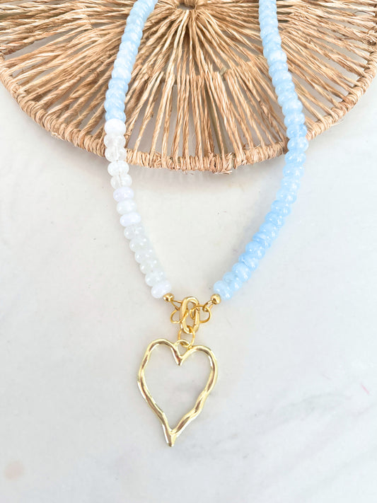 Candy Heart Charm Gemstone Necklace