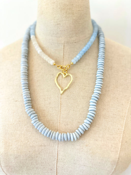 Candy Heart Charm Gemstone Necklace